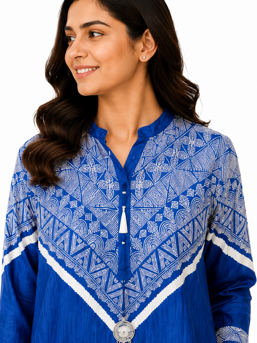 Rich Royal Blue Gajji Silk Co-Ord Set