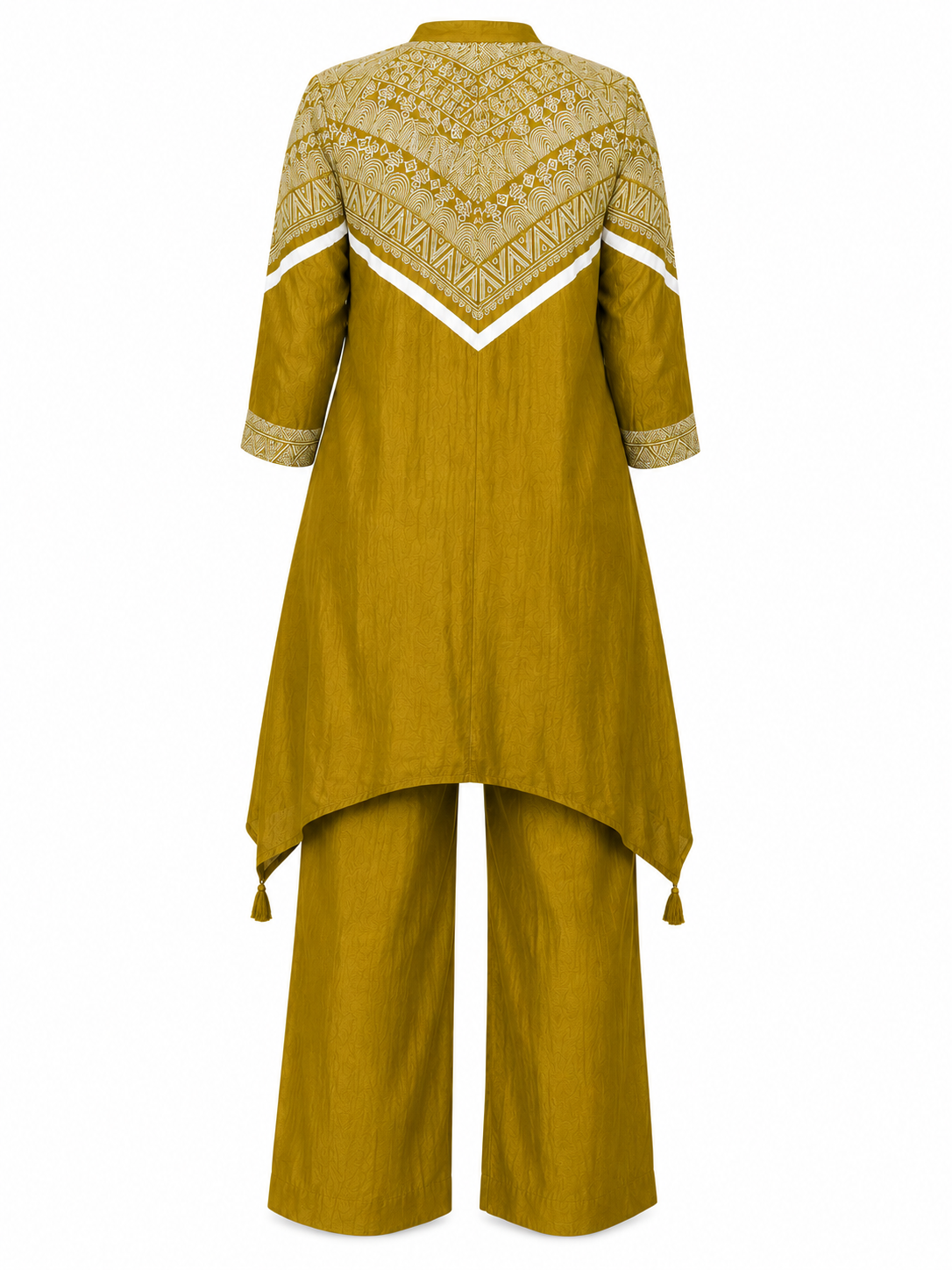 Mustard Printed Gajji Silk Co-Ord Set